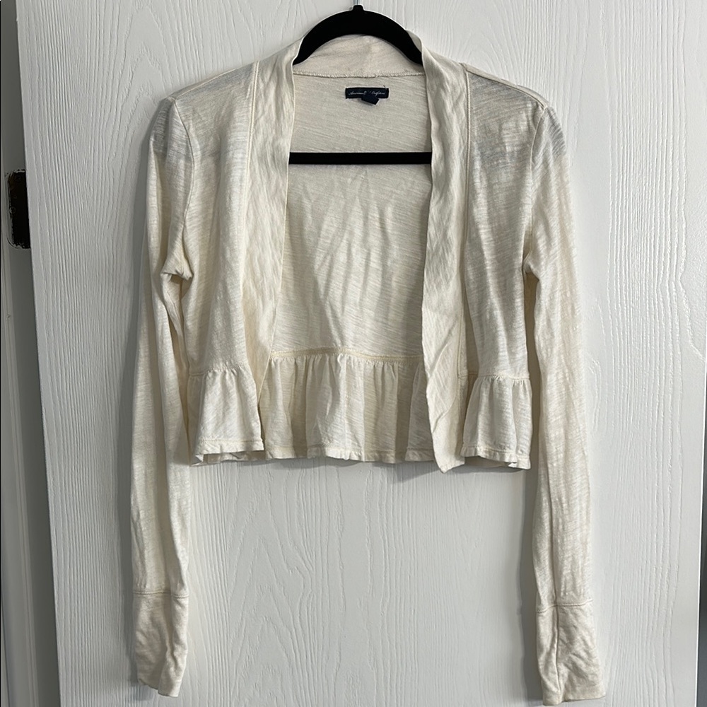 American Eagle Outfitters Cream Cardigan